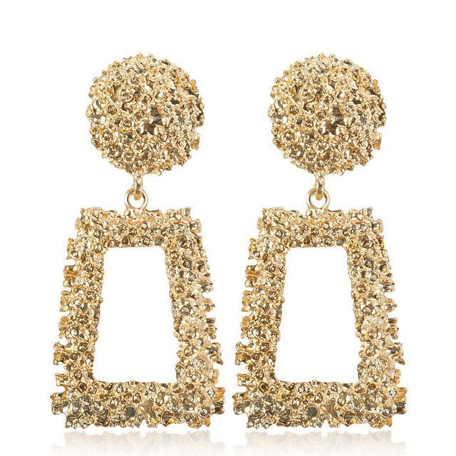 Metal Long Big Drop Earrings for Women Girl Fashion Charm Party Exaggerated Vintage Earring Jewelry