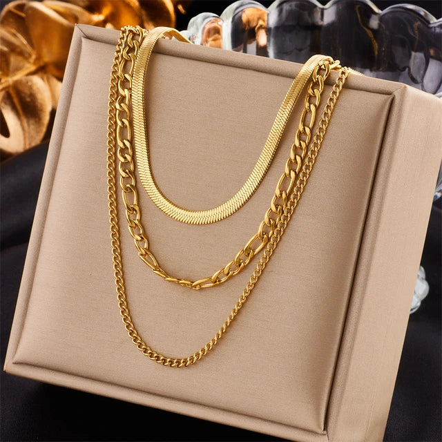 Stainless Steel Gold Color Heart Pearl Pendant Necklace For Women Punk Street Rustproof Neck Jewelry Party Gift