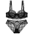 Sexy Lace Ultra Thin Transparent Bra and Panties Set Large Size Underwear Set Lingerie Women Brassieres A B C D E Cup 95C 95D