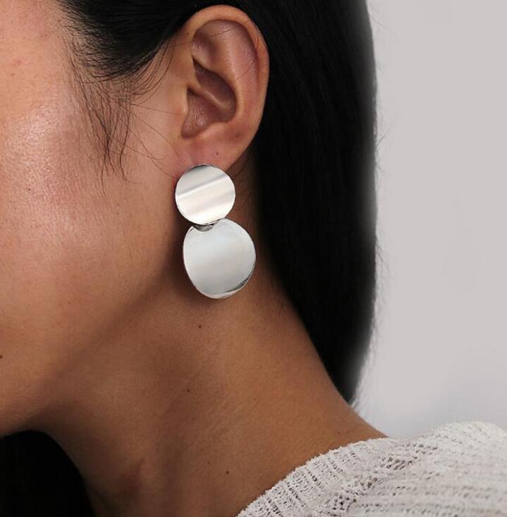 Metal Long Big Drop Earrings for Women Girl Fashion Charm Party Exaggerated Vintage Earring Jewelry