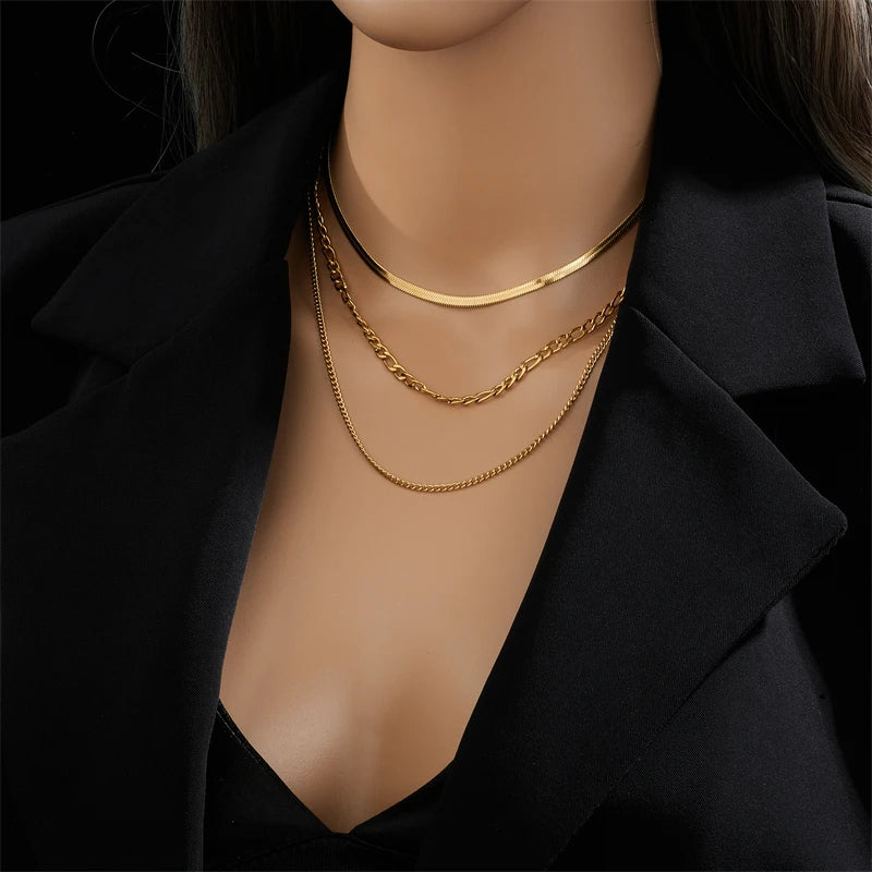 Stainless Steel Gold Color Heart Pearl Pendant Necklace For Women Punk Street Rustproof Neck Jewelry Party Gift