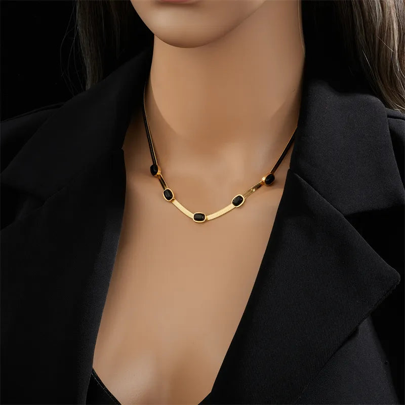 Stainless Steel Gold Color Heart Pearl Pendant Necklace For Women Punk Street Rustproof Neck Jewelry Party Gift