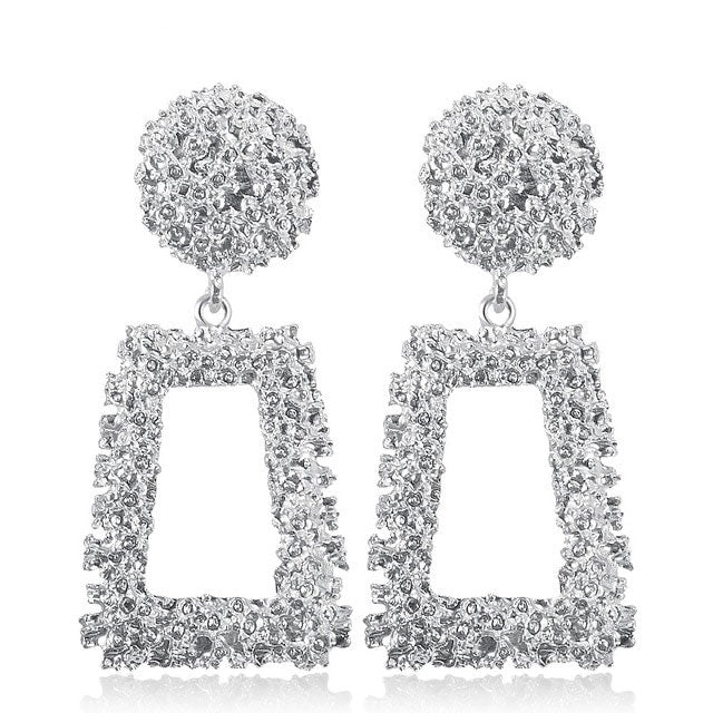 Metal Long Big Drop Earrings for Women Girl Fashion Charm Party Exaggerated Vintage Earring Jewelry