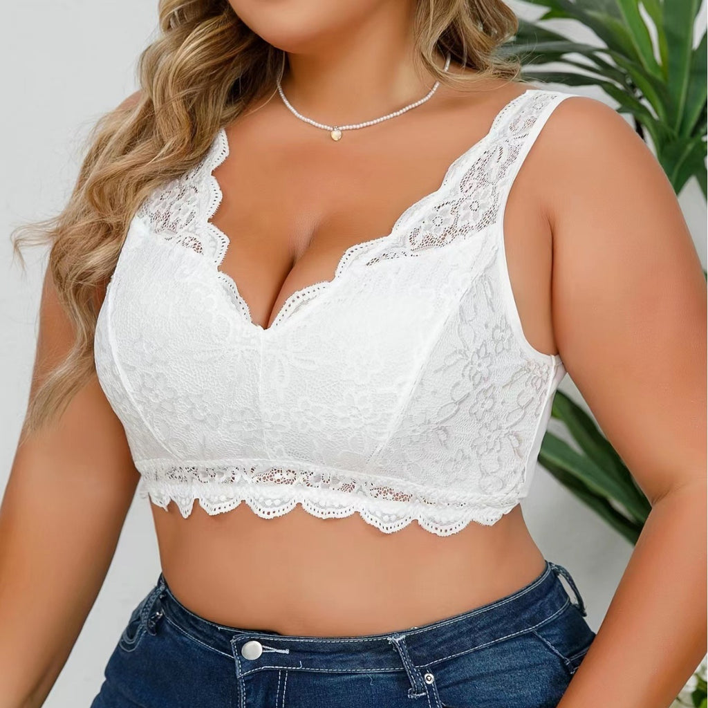 Oversized lace bra lingerie thin full cup design no steel rim anti sagging and breast collection