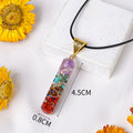 Rainbow Stone Orgone Pendant Dropping Resin Crystal Half Gemstone Necklace Jewelry