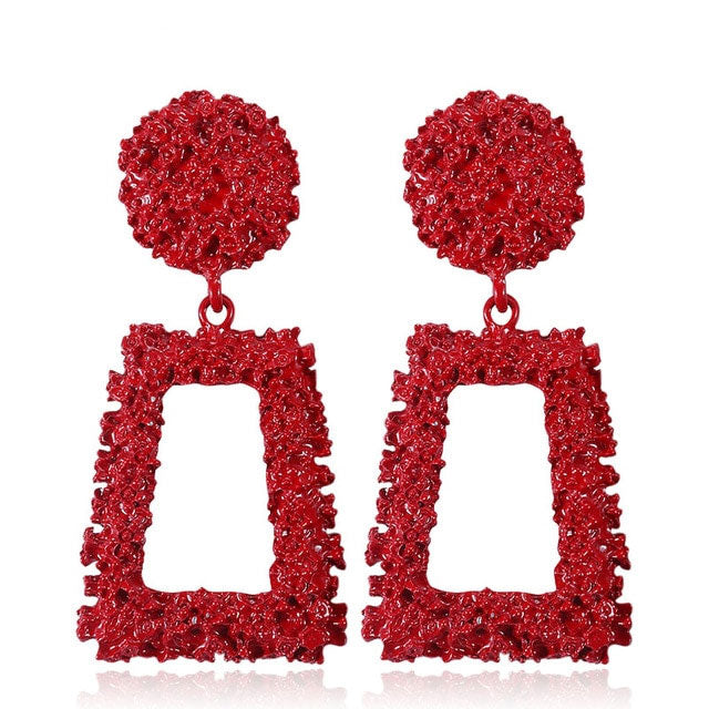 Metal Long Big Drop Earrings for Women Girl Fashion Charm Party Exaggerated Vintage Earring Jewelry