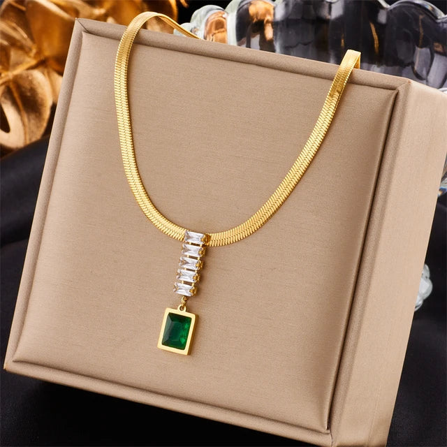 Stainless Steel Gold Color Heart Pearl Pendant Necklace For Women Punk Street Rustproof Neck Jewelry Party Gift