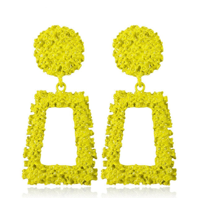 Metal Long Big Drop Earrings for Women Girl Fashion Charm Party Exaggerated Vintage Earring Jewelry